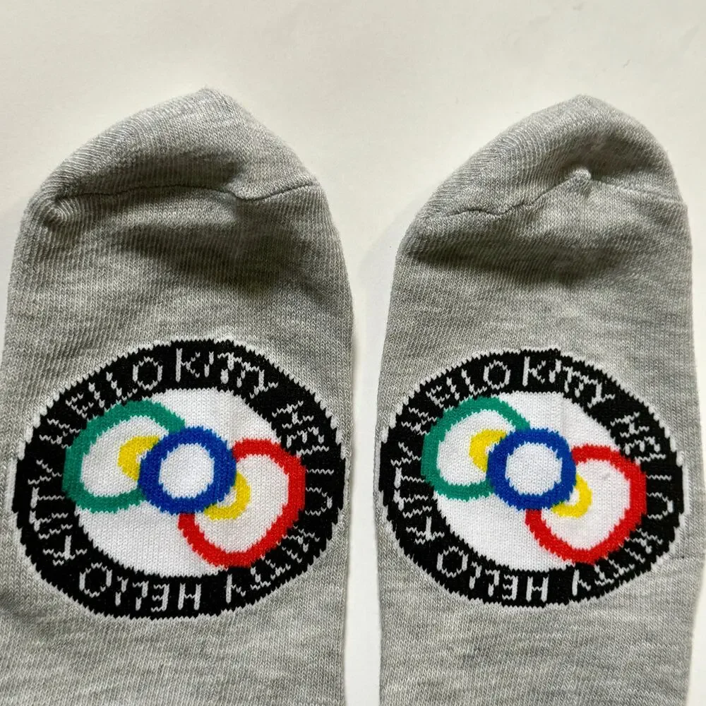 Hello Kitty RAINBOW BOW Olympics Medallion Socks NEW! Sanrio Limited Edition